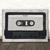 The Kid LAROI TRAGIC Music Script Cassette Tape Decorative Wall Art Gift Song Lyric Print