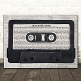 The Killers Miss Atomic Bomb Music Script Cassette Tape Decorative Gift Song Lyric Print