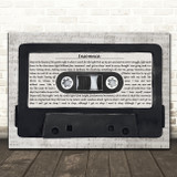 Faithless Insomnia Music Script Cassette Tape Decorative Wall Art Gift Song Lyric Print