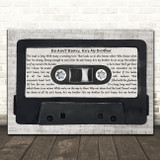 The Hollies He Ain't Heavy, He's My Brother Music Script Cassette Tape Song Lyric Print