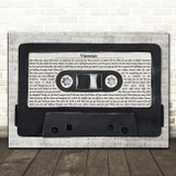 Billy Joel Vienna Music Script Cassette Tape Decorative Wall Art Gift Song Lyric Print