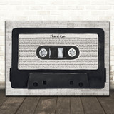 Tool Third Eye Music Script Cassette Tape Decorative Wall Art Gift Song Lyric Print