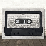 U2 Bad Music Script Cassette Tape Decorative Wall Art Gift Song Lyric Print