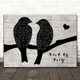 Editors Bird Of Prey Lovebirds Music Script Decorative Wall Art Gift Song Lyric Print