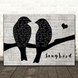 Eva Cassidy Songbird Lovebirds Music Script Decorative Wall Art Gift Song Lyric Print
