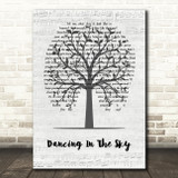 Dani And Lizzy Dancing In The Sky Music Script Tree Decorative Wall Art Gift Song Lyric Print