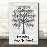 Gary Allan Learning How To Bend Music Script Tree Decorative Wall Art Gift Song Lyric Print