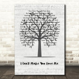 George Michael I Can't Make You Love Me Music Script Tree Decorative Gift Song Lyric Print