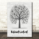 Black Star Riders Blindsided Music Script Tree Decorative Wall Art Gift Song Lyric Print
