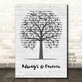 Heatwave Always And Forever Music Script Tree Decorative Wall Art Gift Song Lyric Print