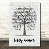 Janet Kay Silly Games Music Script Tree Decorative Wall Art Gift Song Lyric Print