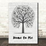 Ross Ellis Home To Me Music Script Tree Decorative Wall Art Gift Song Lyric Print