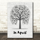 Johnny Flynn In April Music Script Tree Decorative Wall Art Gift Song Lyric Print