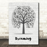 Blondie Dreaming Music Script Tree Decorative Wall Art Gift Song Lyric Print