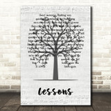Rush Lessons Music Script Tree Decorative Wall Art Gift Song Lyric Print