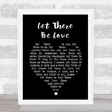Let There Be Love Nat King Cole Black Heart Song Lyric Quote Print