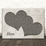 Mariah Carey Hero Landscape Music Script Two Hearts Decorative Wall Art Gift Song Lyric Print