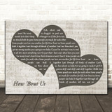 Champaign How Bout Us Landscape Music Script Two Hearts Decorative Gift Song Lyric Print