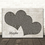 James Arthur Maybe Landscape Music Script Two Hearts Decorative Gift Song Lyric Print
