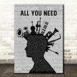 Sublime All You Need Musical Instrument Mohawk Decorative Wall Art Gift Song Lyric Print