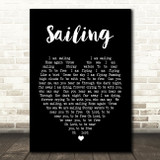 Sailing Rod Stewart Black Heart Song Lyric Quote Print