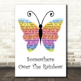 Israel Kamakawiwo'ole Somewhere Over the Rainbow Rainbow Butterfly Gift Song Lyric Print