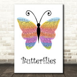 Piper Rockelle Butterflies Rainbow Butterfly Decorative Wall Art Gift Song Lyric Print