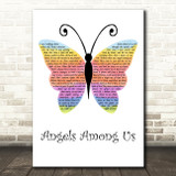 Alabama Angels Among Us Rainbow Butterfly Decorative Wall Art Gift Song Lyric Print