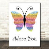 Harry Styles Adore You Rainbow Butterfly Decorative Wall Art Gift Song Lyric Print