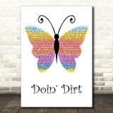 Maroon 5 Doin' Dirt Rainbow Butterfly Decorative Wall Art Gift Song Lyric Print