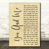 Tom Petty and the Heartbreakers You And Me Rustic Script Decorative Wall Art Gift Song Lyric Print