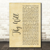 Hillary Scott & The Scott Family Thy Will Rustic Script Decorative Wall Art Gift Song Lyric Print