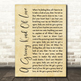 Phil Collins A Groovy Kind Of Love Rustic Script Decorative Wall Art Gift Song Lyric Print