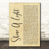 The Rolling Stones Shine A Light Rustic Script Decorative Wall Art Gift Song Lyric Print