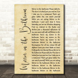The Beat Mirror in the Bathroom Rustic Script Decorative Wall Art Gift Song Lyric Print