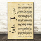Bruce Springsteen Letter To You Rustic Script Decorative Wall Art Gift Song Lyric Print