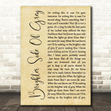 Five Finger Death Punch Brighter Side Of Grey Rustic Script Wall Art Song Lyric Print