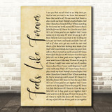 Joe Cocker Feels Like Forever Rustic Script Decorative Wall Art Gift Song Lyric Print