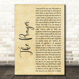 Josh Groban feat. Charlotte Church The Prayer Rustic Script Wall Art Song Lyric Print