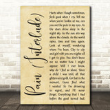 Trey Songz Pain (Interlude) Rustic Script Decorative Wall Art Gift Song Lyric Print