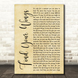 Mark Harris Find Your Wings Rustic Script Decorative Wall Art Gift Song Lyric Print