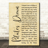 Barry Dennen Pilate's Dream Rustic Script Decorative Wall Art Gift Song Lyric Print