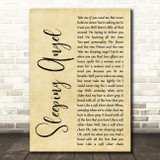 Stevie Nicks Sleeping Angel Rustic Script Decorative Wall Art Gift Song Lyric Print