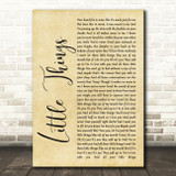 One Direction Little Things Rustic Script Decorative Wall Art Gift Song Lyric Print