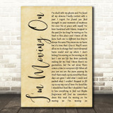 Rascal Flatts I'm Moving On Rustic Script Decorative Wall Art Gift Song Lyric Print