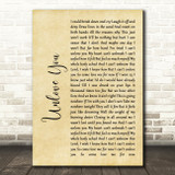 Jennifer Nettles Unlove You Rustic Script Decorative Wall Art Gift Song Lyric Print