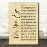 Neil Diamond Dry Your Eyes Rustic Script Decorative Wall Art Gift Song Lyric Print
