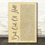 Meat Loaf Bat Out Of Hell Rustic Script Decorative Wall Art Gift Song Lyric Print