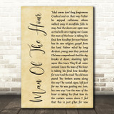 Pearl Jam Man Of The Hour Rustic Script Decorative Wall Art Gift Song Lyric Print