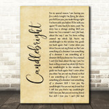 Stevie Nicks Candlebright Rustic Script Decorative Wall Art Gift Song Lyric Print